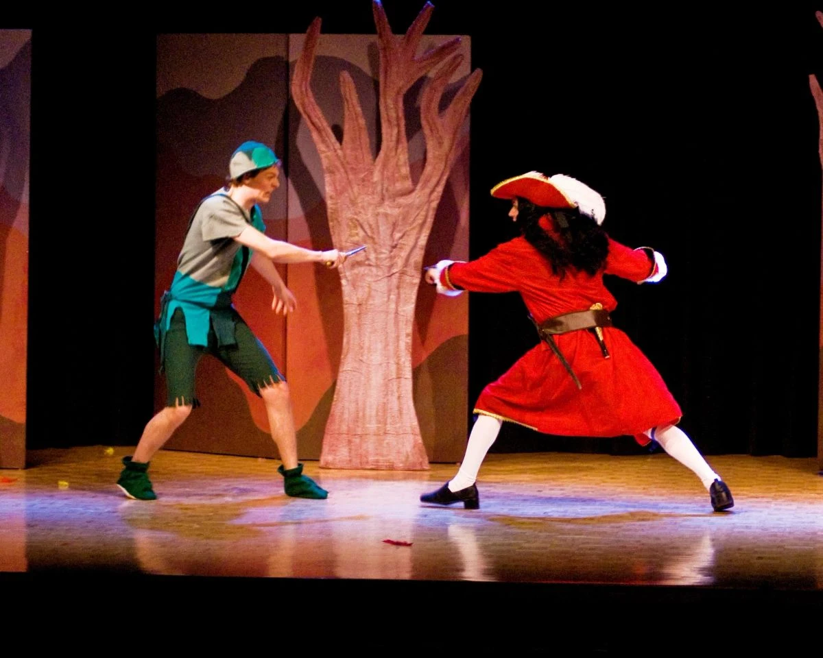 Peter Pan archival stage photograph: a sword-fight scene